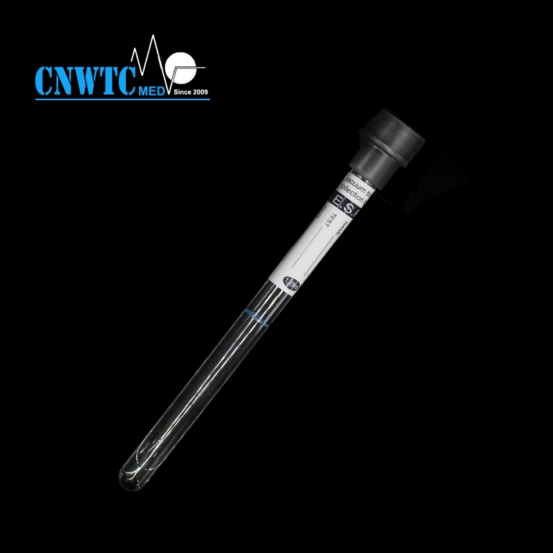 Pet Glass 1.28ml Black Top Sodium Citrate Vacuum Blood Collection Tube 8*120mm ESR vacuum Tubes