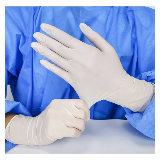 Los guantes desechables médicos del examen del látex pulverizaron el polvo estéril quirúrgico de goma libre